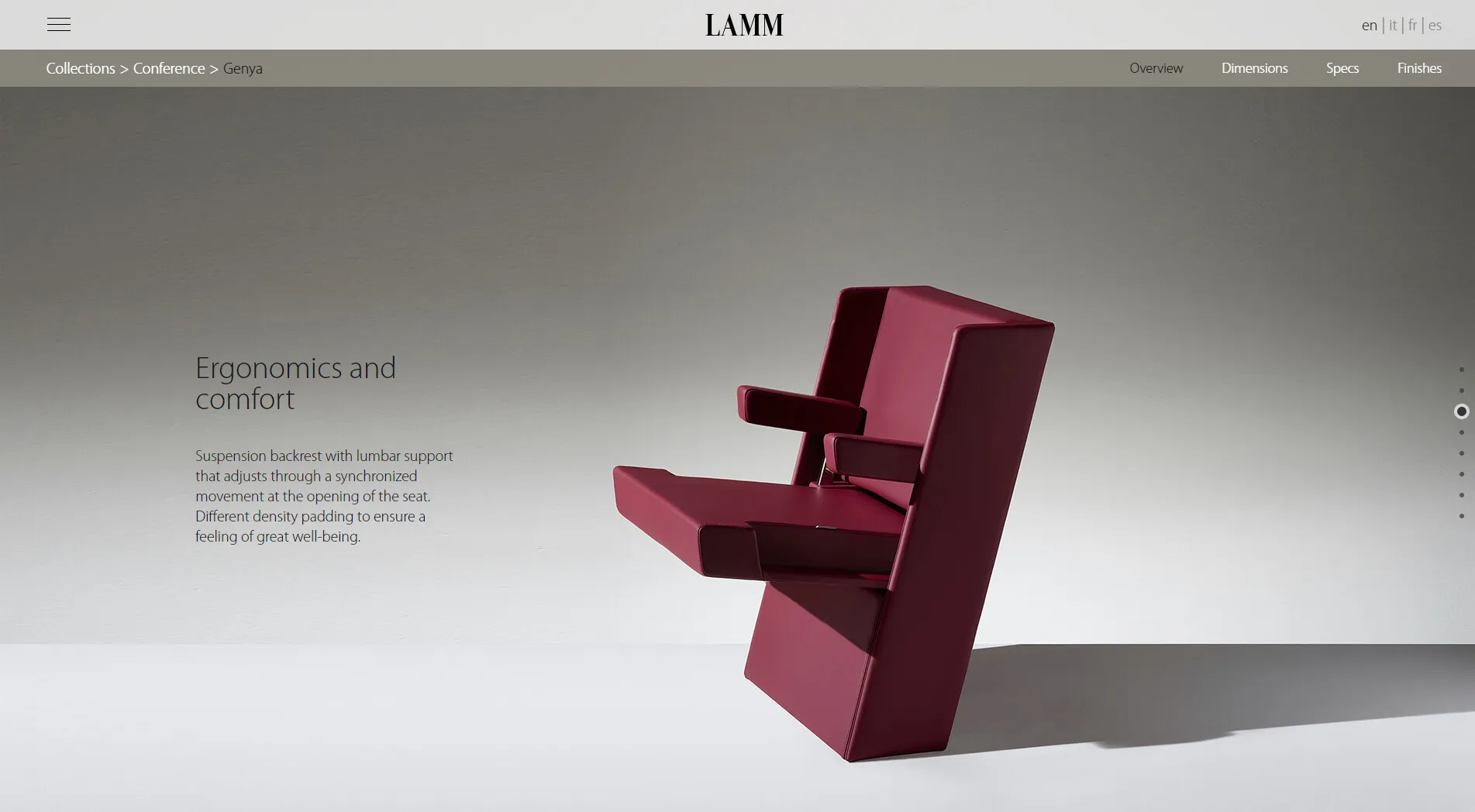 Sito web per l’azienda d’arredamento LAMM